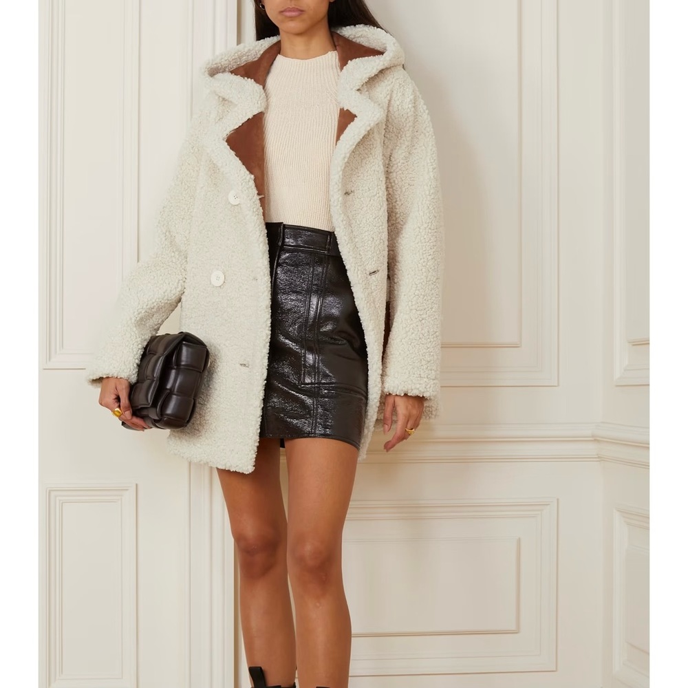 NWT STAND STUDIO KHALESSI COAT OFF WHITE TAN size FR34 XS